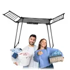 Standing Foldable Laundry Drying Rack Debora, Black, 19 m Drying Line — Photo 8