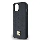 DKNY PU Leather Repeat Pattern Stack Logo MagSafe Case for iPhone 14 Black — Photo 3