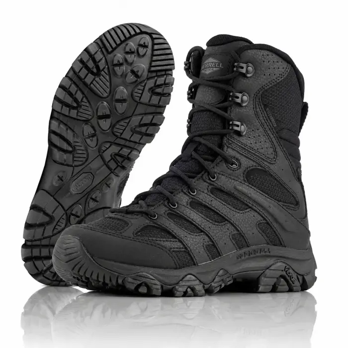 Military Boots Merrell Moab 3 8" Tactical Zip Waterproof - Vibram TC5+ - Black