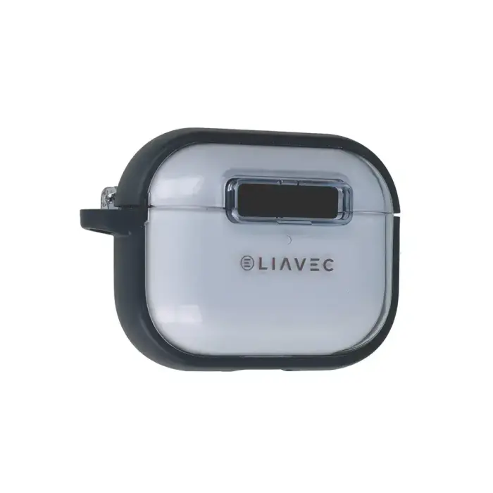 Liavec SlideLock Case for Apple AirPods Pro 3 transparent-blue