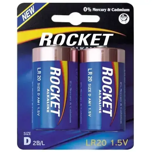 Rocket LR20-2BB (D) šarminės baterijos, 2 vnt.