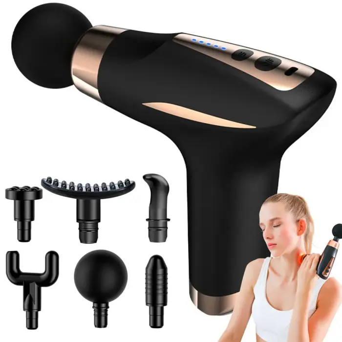 Massage gun with heating function and 6 attachments