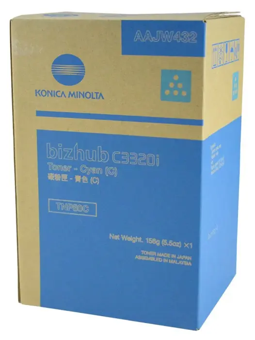Konica Minolta originalus toneris AAJW452, cyan, 9000str., TNP-80C, Konica Minolta Bizhub C3320i
