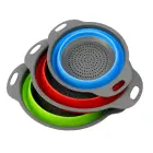 Foldable silicone strainer, silicone kitchen drainer — Photo 5