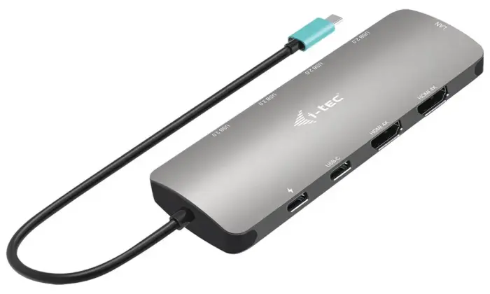 i-tec dokijaam USB-C Metal Nano/ 2x USB 3.2/ 2x USB 2.0/ 2x HDMI/ LAN/ Power Delivery 100W