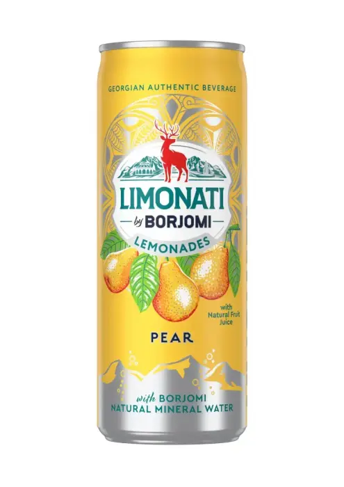 BORJOMI Limonāde, Bumbieru, Bundža, 0.33l (DEP)