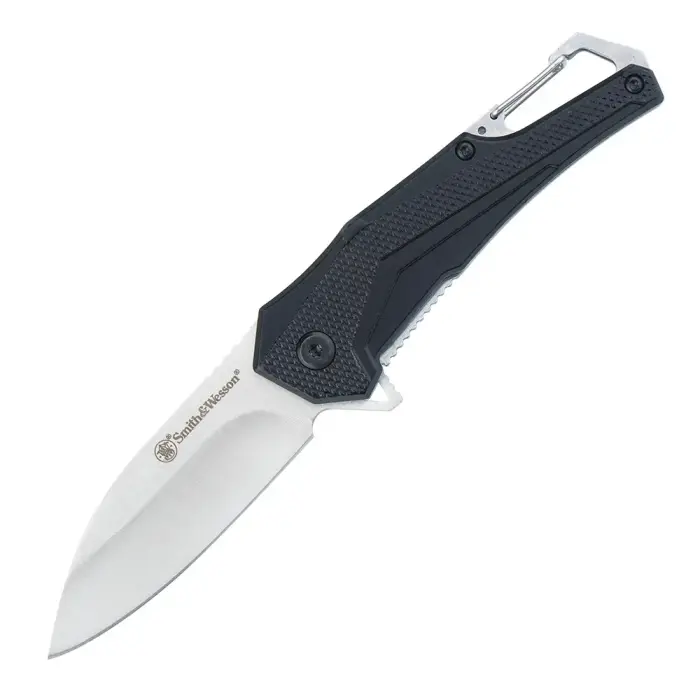 Smith&Wesson Oasis Carabiner Folding Knife – Drop Point – Black