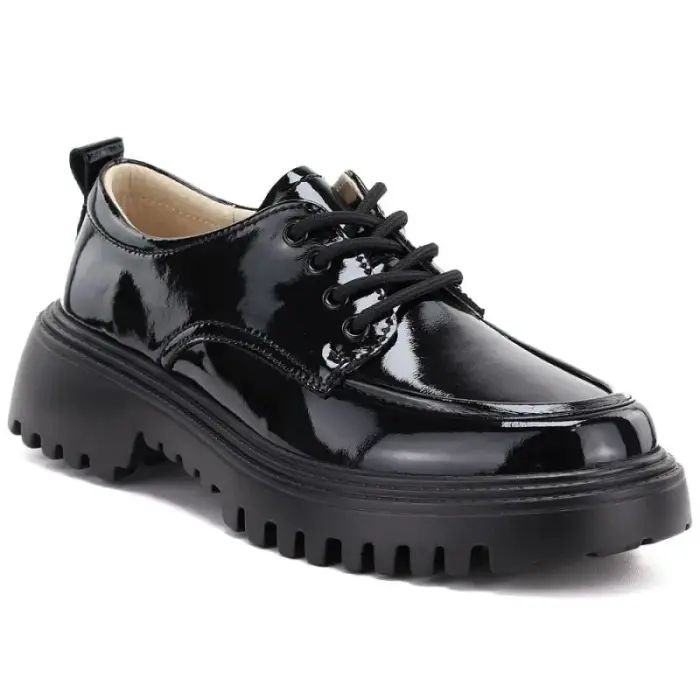 Naiste grunge patent leather jalatsid in black Artiker 59C1128 - Buty: 38
