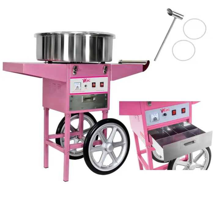 Mobile Cotton Candy Machine Royal Catering RCZC-1200-W on Wheels