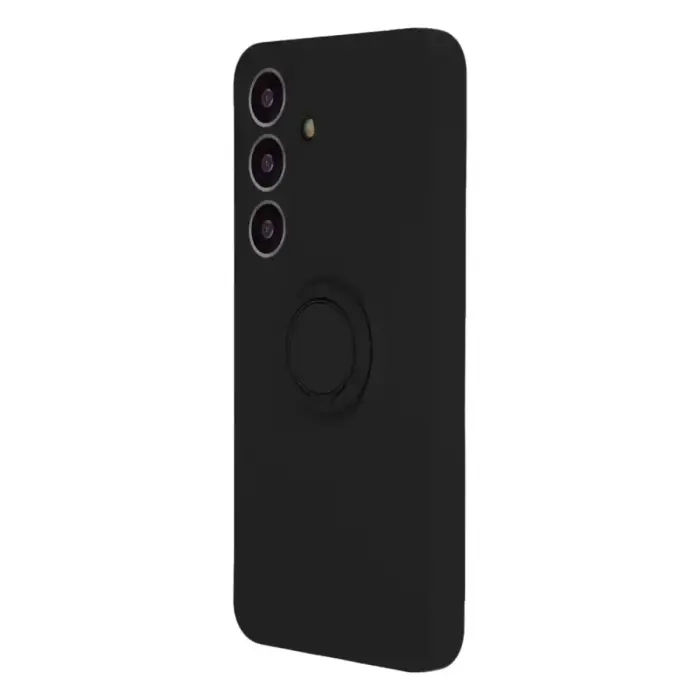 Pirksta gredzena iPhone 16 Plus vāks melns