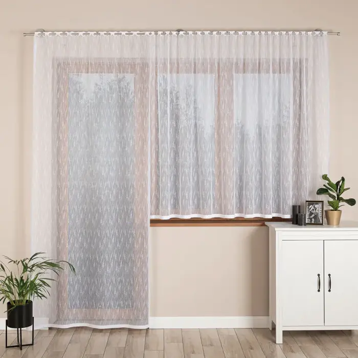 Sheer curtain Eva 140x240 cm, white, jacquard