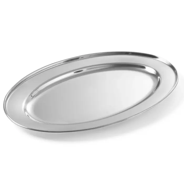 Oval Stainless Steel Serving Platter for Meat and Cold Cuts, 24x17 cm - Hendi 404102
