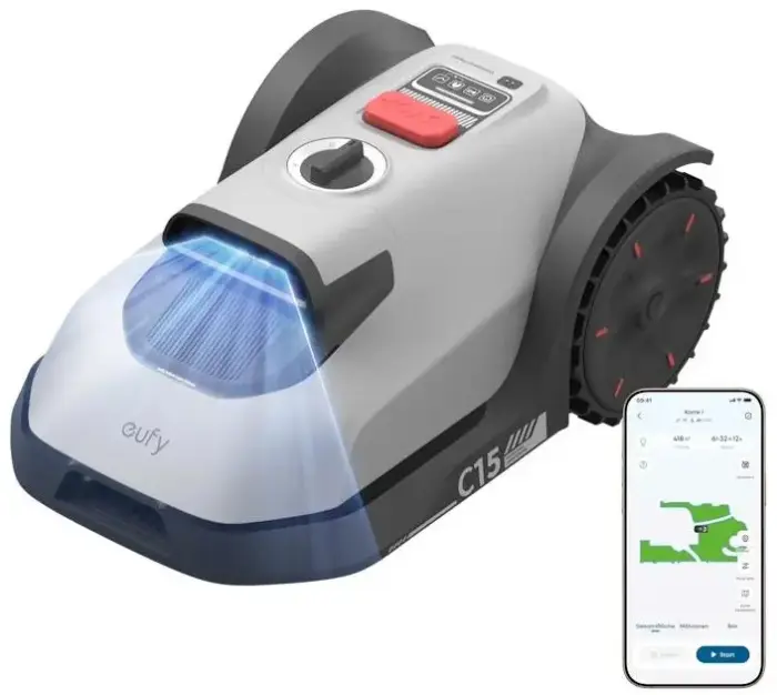 Anker Eufy C15 robotická sekačka/ plocha až 500 m2/ sklon 32%/ Wi-Fi/ IPX6/ 4200mAh/ šedá