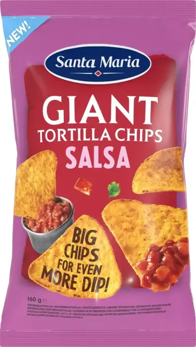 Santa Maria Īpaši lieli kukurūzas čipsi ar salsas garšu, 160g