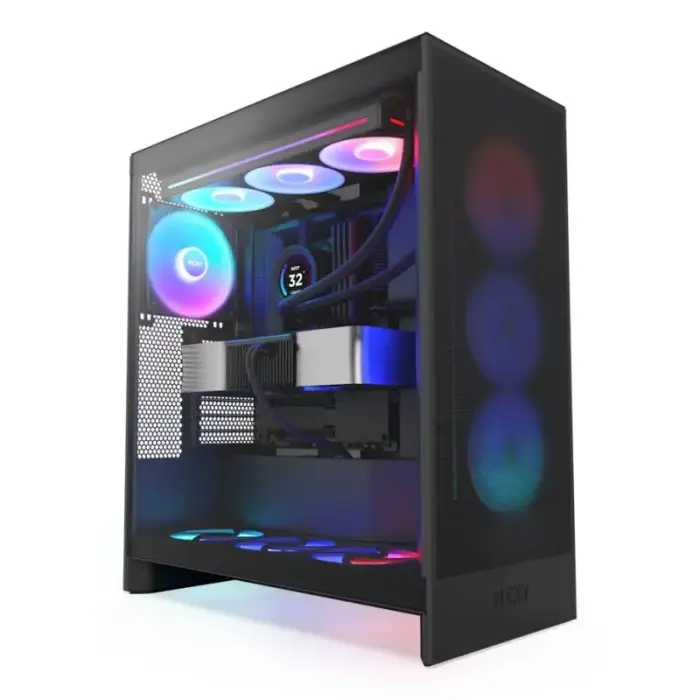 NZXT H7 FLOW RGB Midi Tower Case with Window – Black (2024)