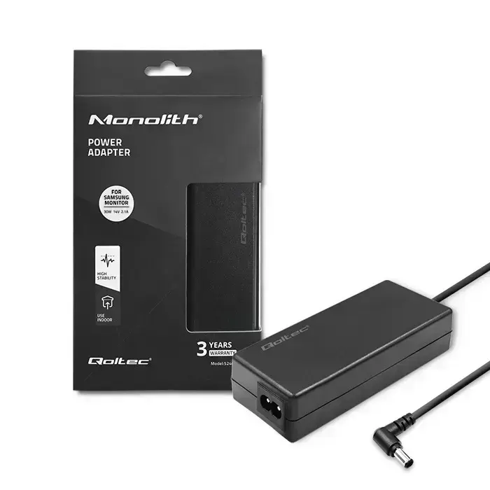 Qoltec toiteadapter Samsung monitorile 30W | 14V | 2.1A | 6.5*4.4 | +toitekaabel