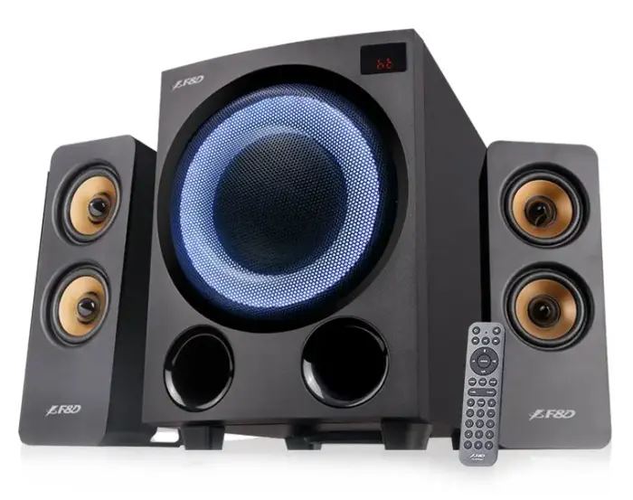 FENDA F&D kõlar F770X/ 2.1/ 76W/ must s RGB/ BT5.0/ FM rádio/ USB taasesitus/ optiline sisend/ dálkové ovládání