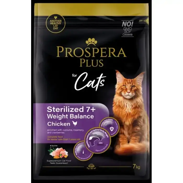 Корм для кошек - Prospera Plus Sterilized 7+ Chicken Weight Balance, 7 кг