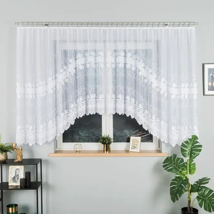 Sheer curtain Jowita 500x150 cm, white, jacquard