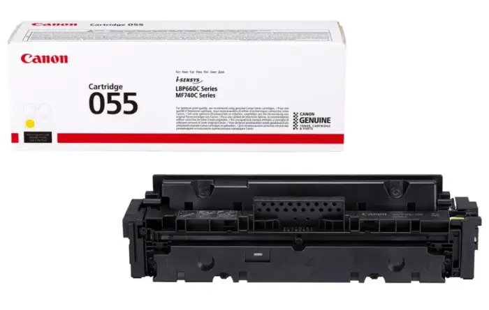 Canon original toner 055Y (yellow, 2100pages) for Canon MF742Cdw, MF744Cdw, MF746Cx, LBP663Cdw, LBP664Cx