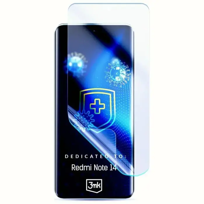 3MK SilverProtection+ mitrā veidā uzstādāma antibakteriāla aizsargplēve Redmi Note 14 4G