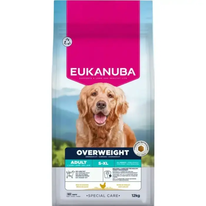 Eukanuba Special Care sausā suņu barība pieaugušiem suņiem ar lieko svaru, 12KG