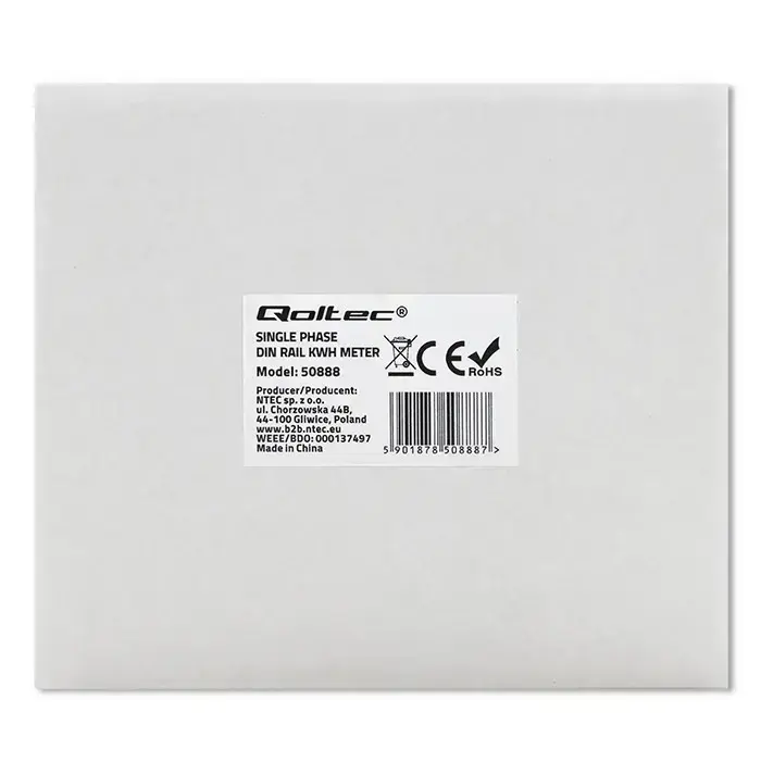 Qoltec Single-phase electronic meter | Energy consumption meter | 230V | LCD Photo