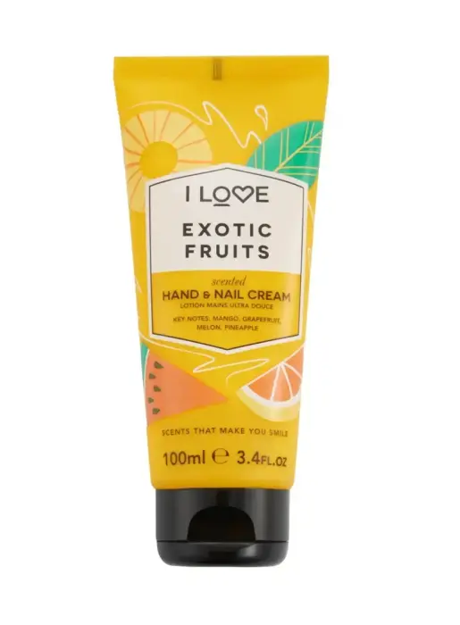 I Love Signature Collection Mitrinošs roku un nagu krēms, Eksotiskie augļi, 100 ml
