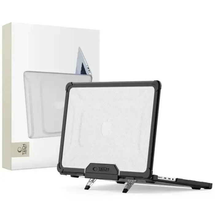 TECH-PROTECT SmartShell Pro Case for MacBook Pro 14 M1 / M2 / M3 / M4 / M5 2021-2025 – Black/Clear
