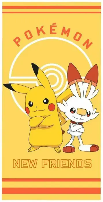 Children's Beach Towel 70x140 cm Pokemon Pikachu Yellow Cotton