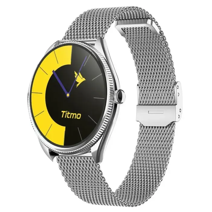 Nutikell TITMO O-170 (AMOLED, Bluetooth kõned, roostevabast terasest hõbedane võrkrihm) hõbedane