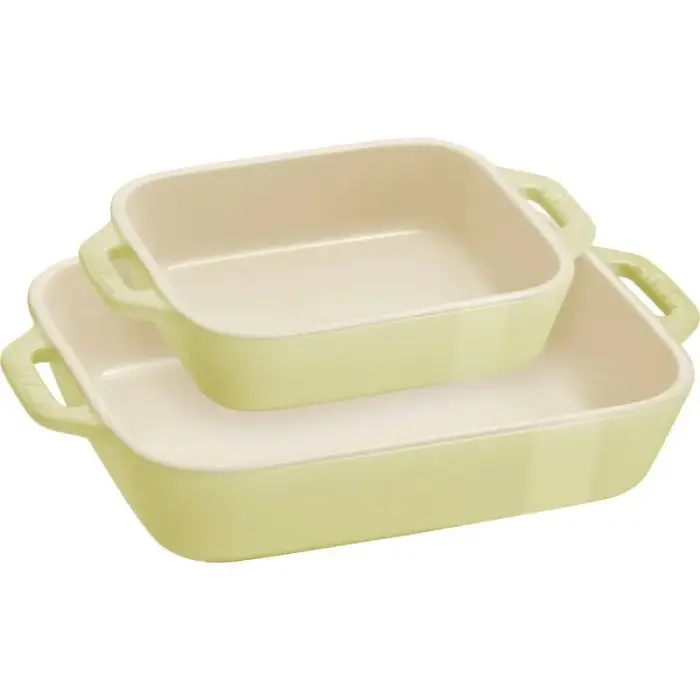 STAUB COOKING komplekt 2 ristkülikukujulist vaagnat, heleroheline