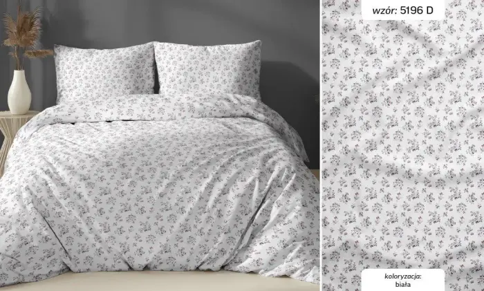 Wool bedding set D KARO Max 160x200 cm, white/powder pink, floral