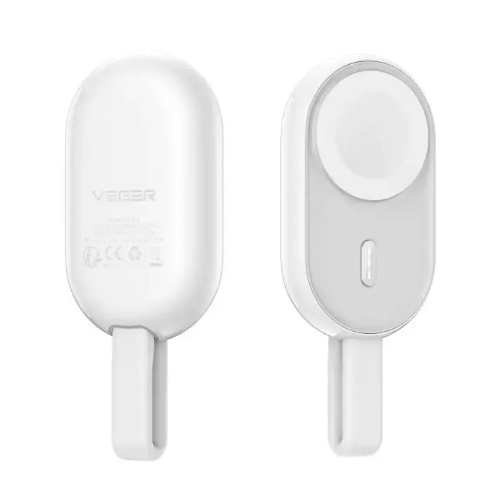 Veger Pomme W0102 Powerbank priekš Apple Watch | 1200 mAh | USB-C, Apple Watch | Balta