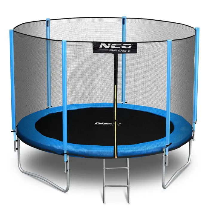 Neo-Sport 10 pēdu/312 cm dārza batuts ar ārējo tīklu un kāpnēm