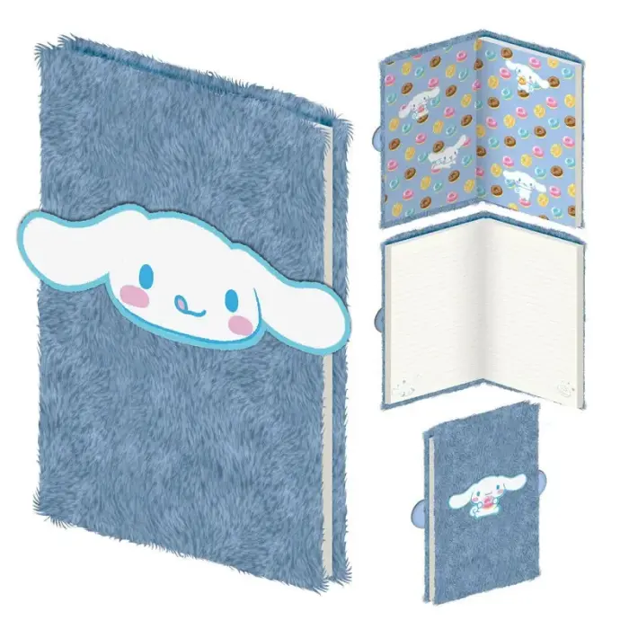 Hello Kitty Cinnamoroll A5 plush notebook