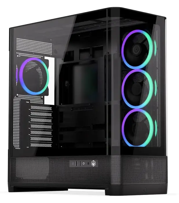 Endorfy корпус ПК Aquarius 8000 Corona / ATX / 4x120mm ARGB fan / USB 3.0 / USB-C / panoramatická / zaoblené sklo / чёрная