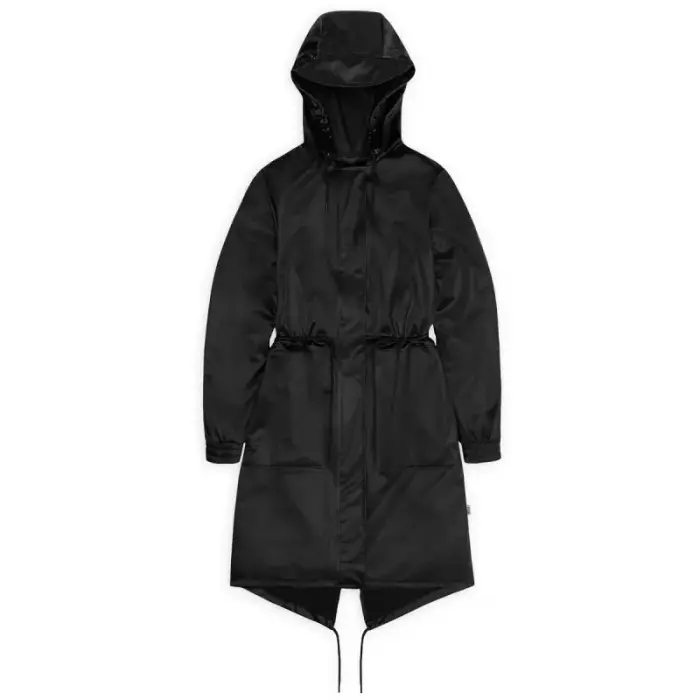 Rains waterproof coat STRING W PARKA W3 18550 84 BLACK GRAIN - Rozmiar: M