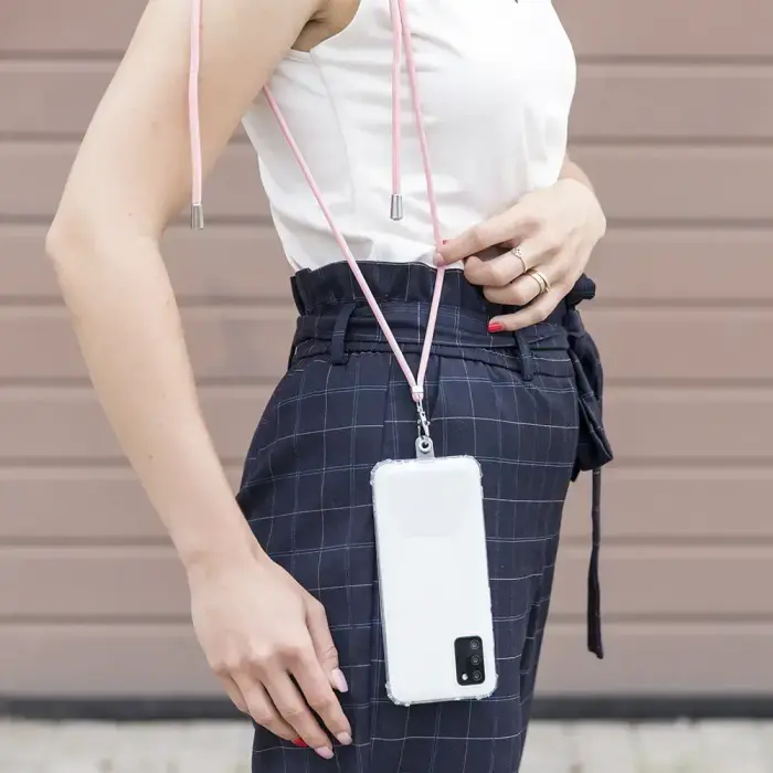 Universal neck strap for phones navy blue Фото num