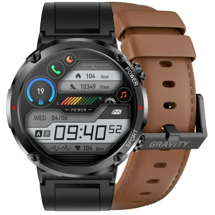 Gravity GT21-4 Smartwatch + Black Silicone Strap