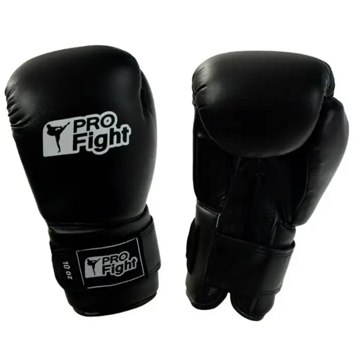 Profight Dragon Leather Boxing Gloves, Black