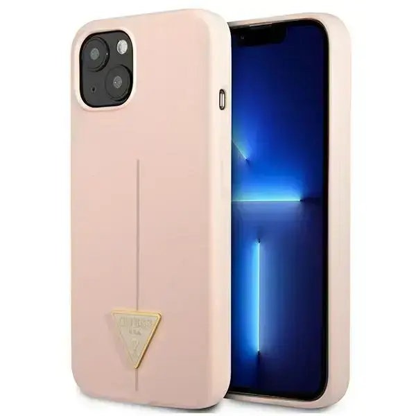 Guess Silicone Triangle vāks iPhone 13 mini - Rozā