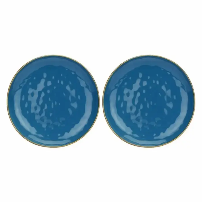 Set of 2 Concerto Blu Avio round platters - Navy blue, 32 cm