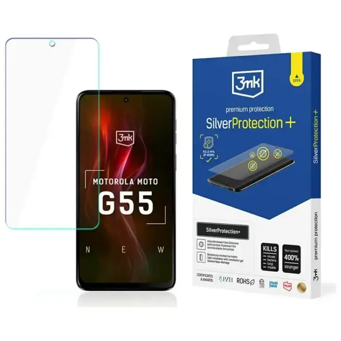 3MK SilverProtection+ Antibakteriāla aizsargplēve priekš Motorola Moto G55 5G