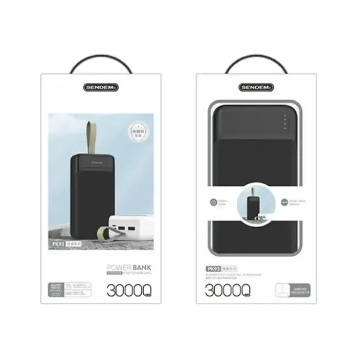 SENDEM PK93 Power Bank 30000 mAh 10.5W Black
