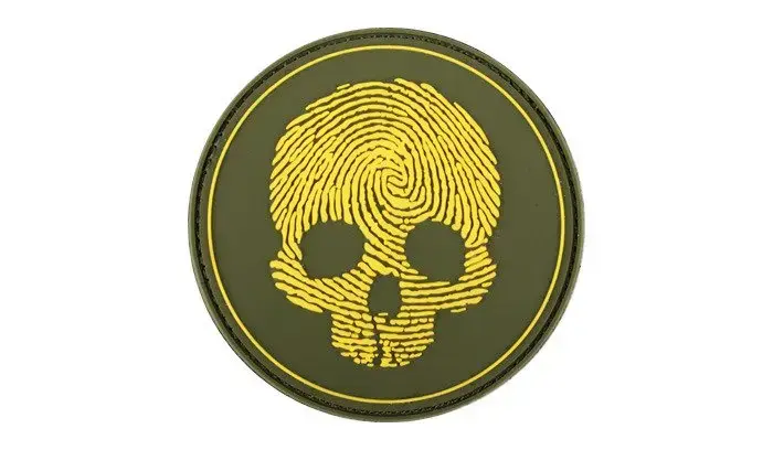 101 Inc. 3D Patch – Fingerprint Skull – Yellow