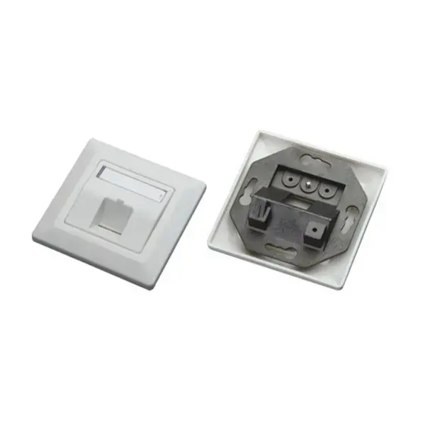XtendLan Data Socket 1x RJ-45, unloaded, flush mount, angled entry, dust cover