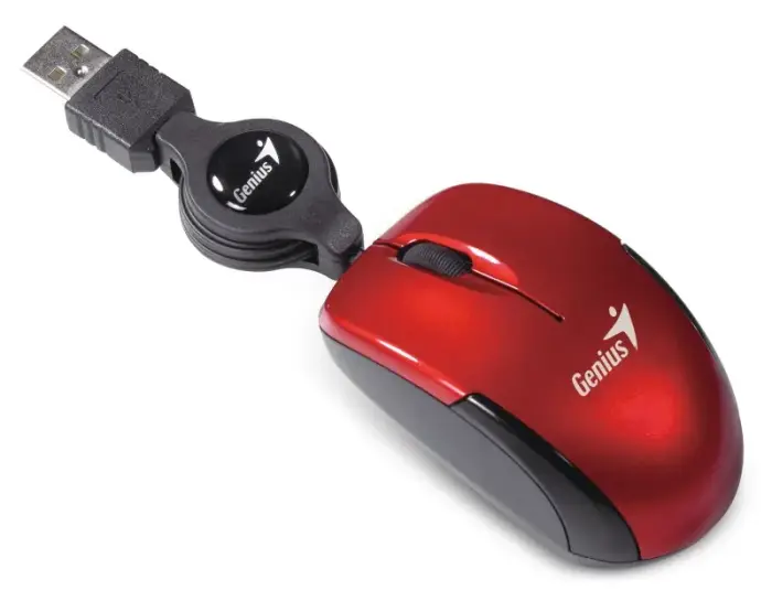 GENIUS Micro Traveler V2/ drátová/ 1200 dpi/ USB/ punane
