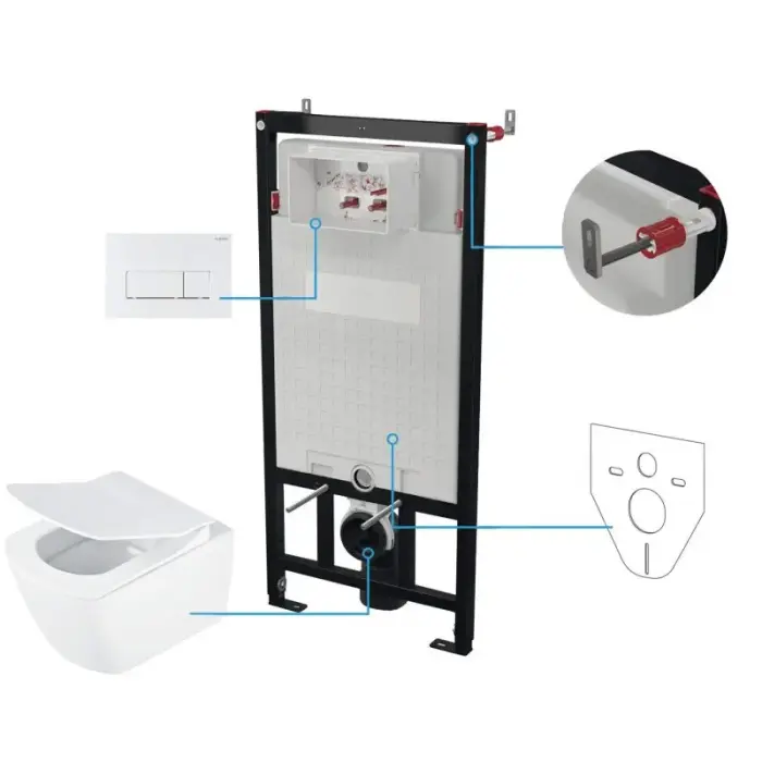 6-in-1 concealed toilet set
