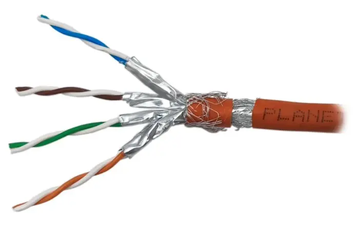 PLANET SFTP cable, wire, Cat 6A, 4p, 500MHz, B2ca,s1,d1,a1 LS0H, shielded pairs, Planet Elite, orange, 500m